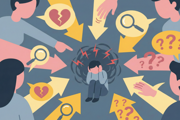 心配されることでストレスを感じてしまう図解画像