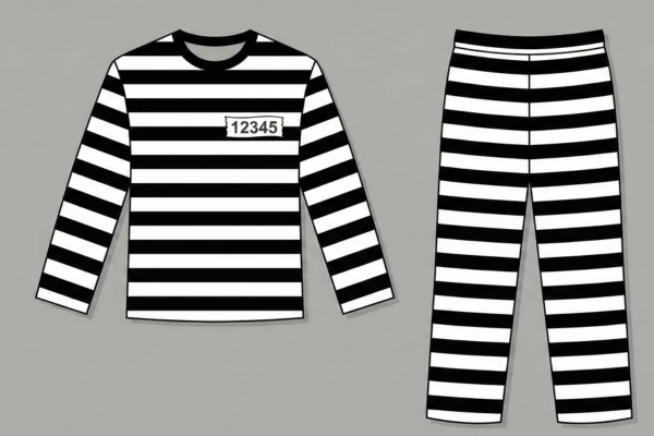 黒白ボーダーの囚人服のイメージ画像