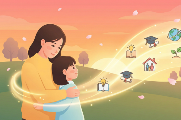 親の愛情と将来への願いのイメージ画像