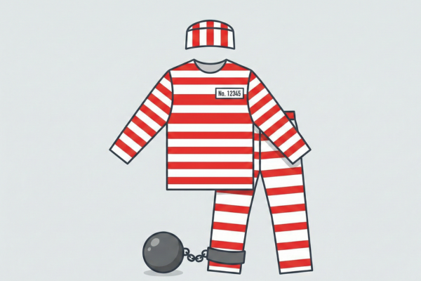 赤白ボーダーの囚人服のイメージ画像