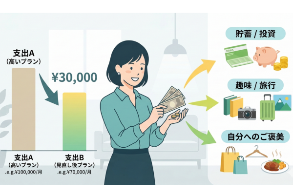 3万円の差額を他の出費に回せるイメージ画像