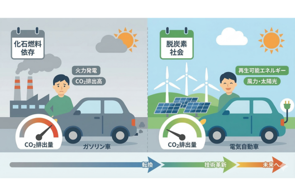 脱炭素社会のイメージ図解画像