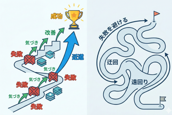 失敗が一番の近道というイメージ図解画像