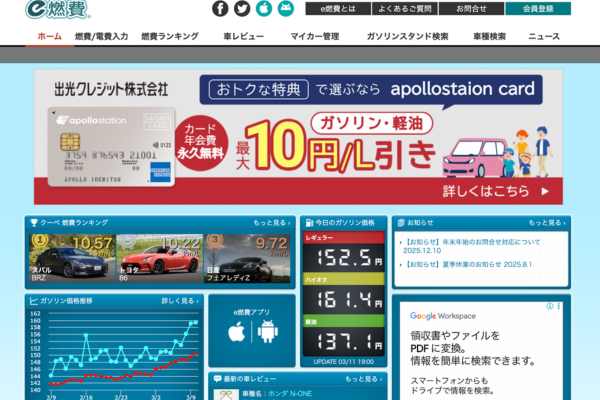 e 燃費　公式サイトの画像