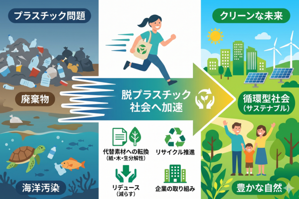 脱プラスチック社会への加速のイメージ図解画像